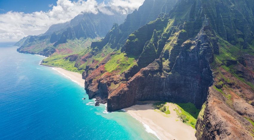 aerial view of Kauai, Hawaii, USA