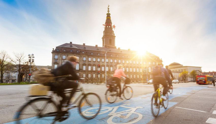 bikers passing by in Copehnagen