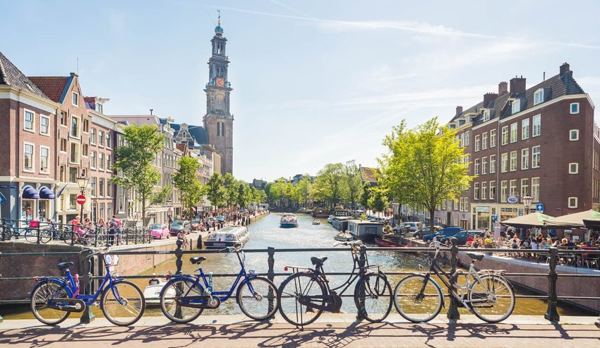 amsterdam canal in summer