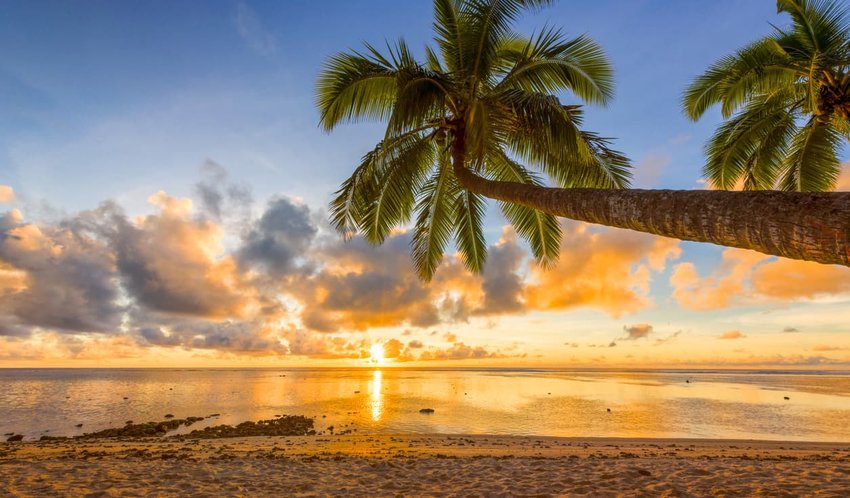 cook islands sunset