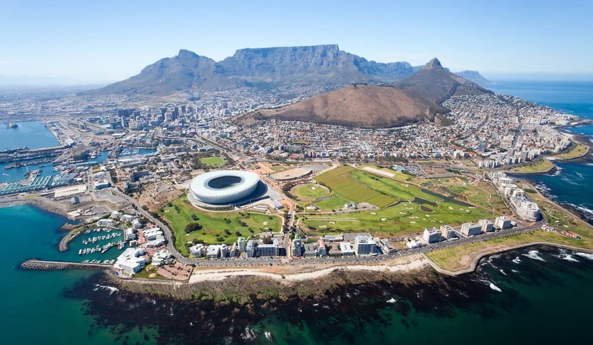 aerial view of Cape Town, South Africa