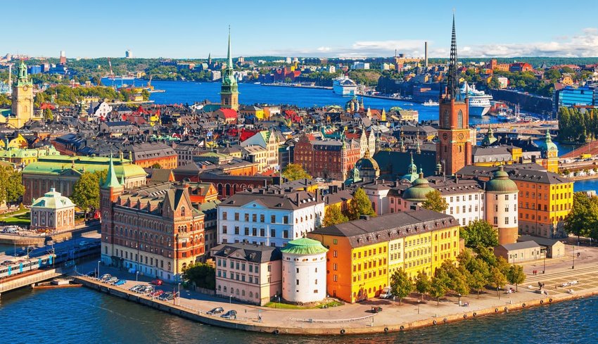 aerial view of Stockholm, Sweden