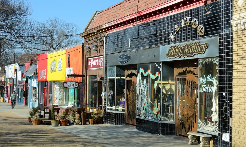 A showcase of the alternate art culture in Little Five Points, Atlanta, Georgia