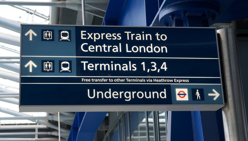 airport transportation signs