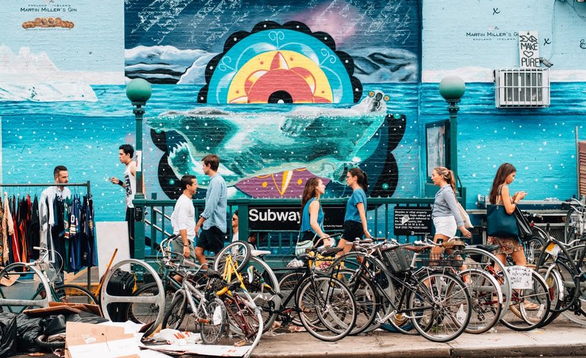 Subway station in Williamsburg, Brooklyn, New York