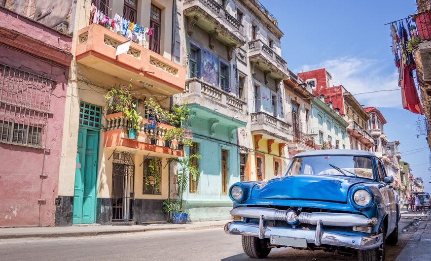 Vintage classic American car in Havana, Cuba