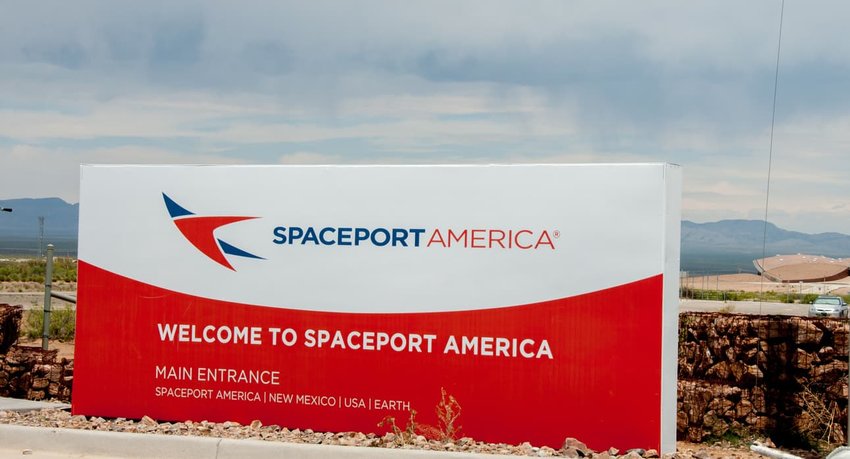 spaceport entrance sign