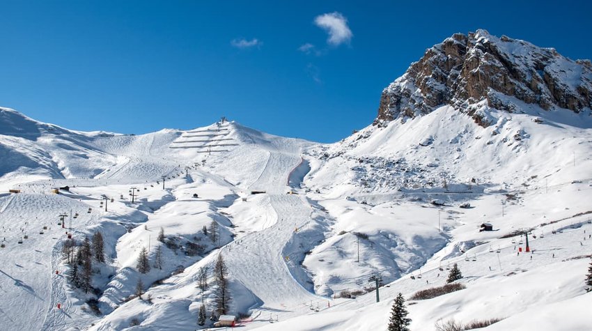 skiing in Val Gardena, Italy