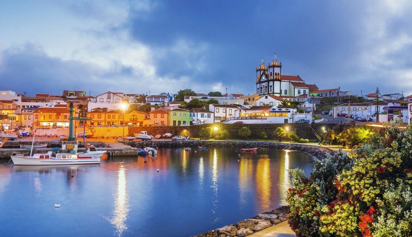 São Mateus da Calheta on Terceira at dusk (Azores)