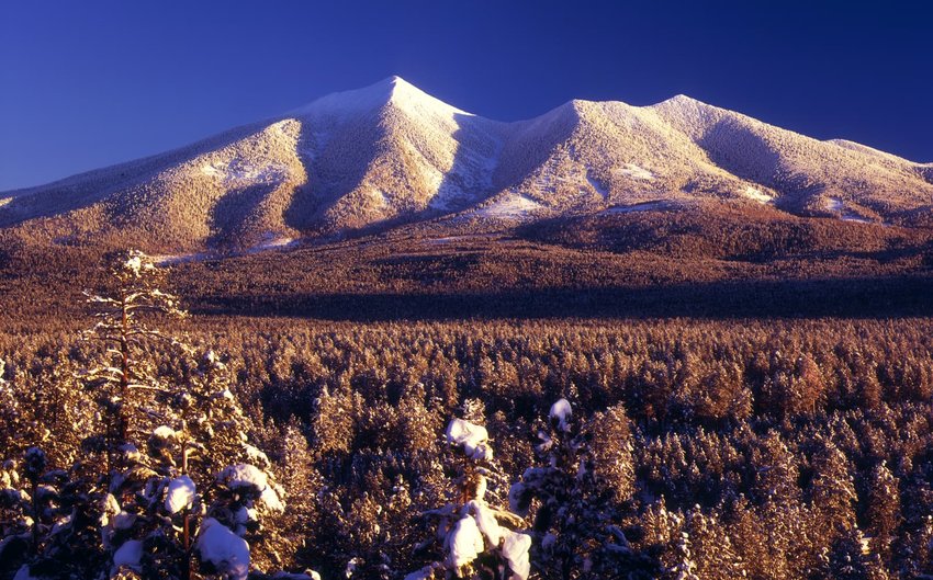 San Francisco Peaks in winter, Arizona