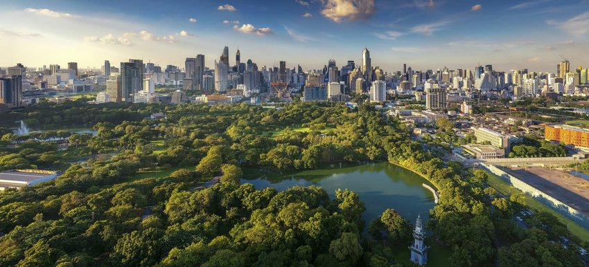 aerial view of Bangkok, Thailand