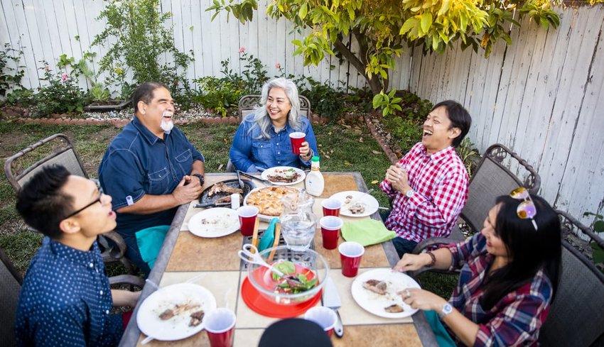 Outdoor Dinner on Beautiful Summer Evening