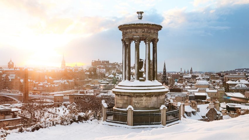 Deep snow in Edinburgh, Scotland