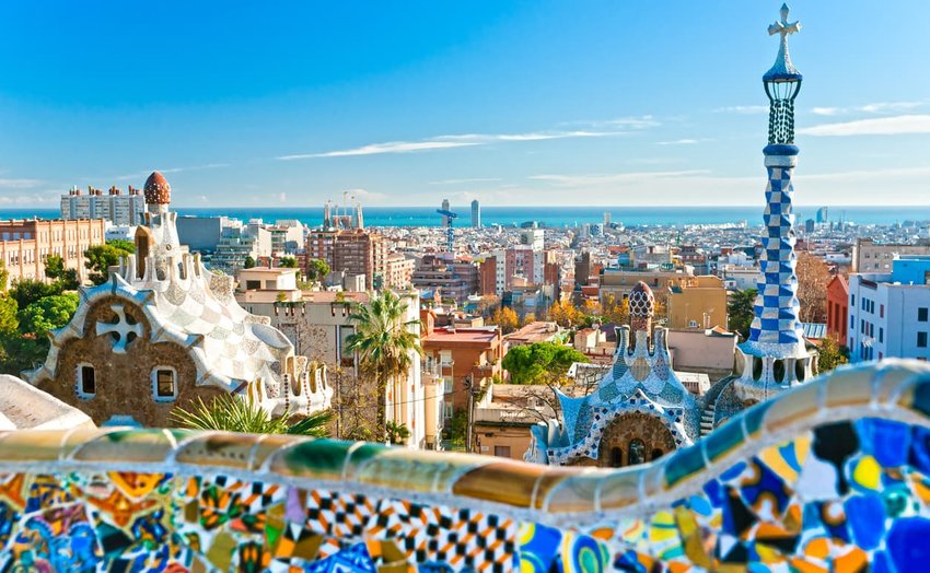 Park Guell in Barcelona, Spain