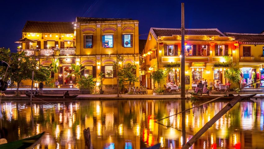 Illuminated buildings of Hoi An, Vietnam