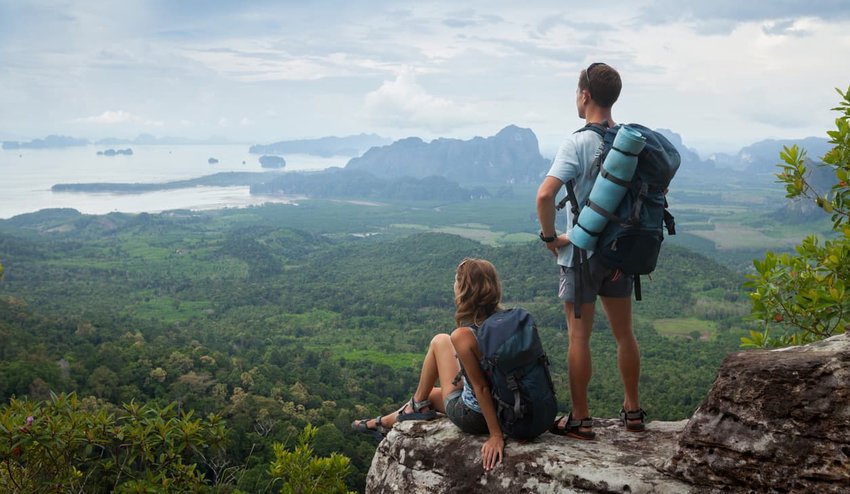 hikers admiring overlook