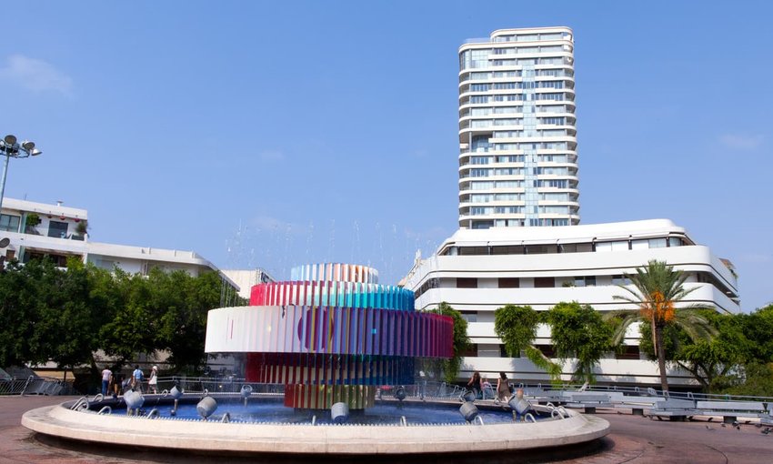 Dizengoff square located in the heart of Tel Aviv, Israel