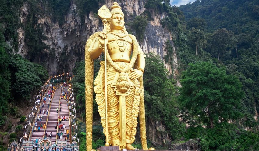 Statue of hindu god Muragan at Batu caves, Kuala-Lumpur