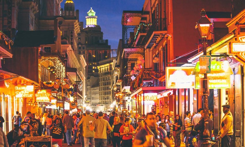 French Quarter at night, New Orleans, USA