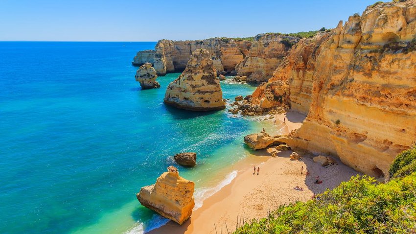 Marinha beach near Carvoeiro town, Algarve region, Portugal