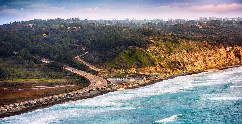 Aerial Torrey Pines State Park La Jolla, San Diego, California