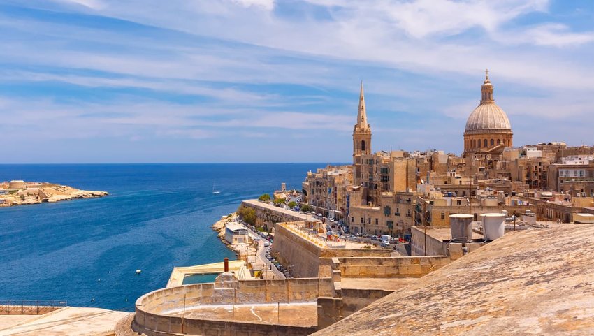 Domes and roofs of Valletta , Malta