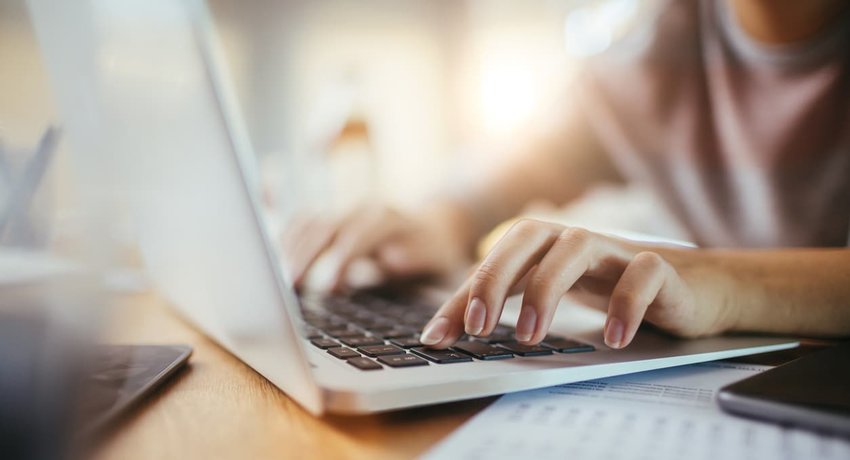 Woman using a computer