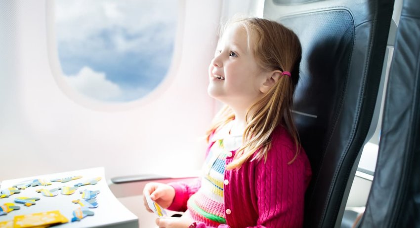 Child in airplane