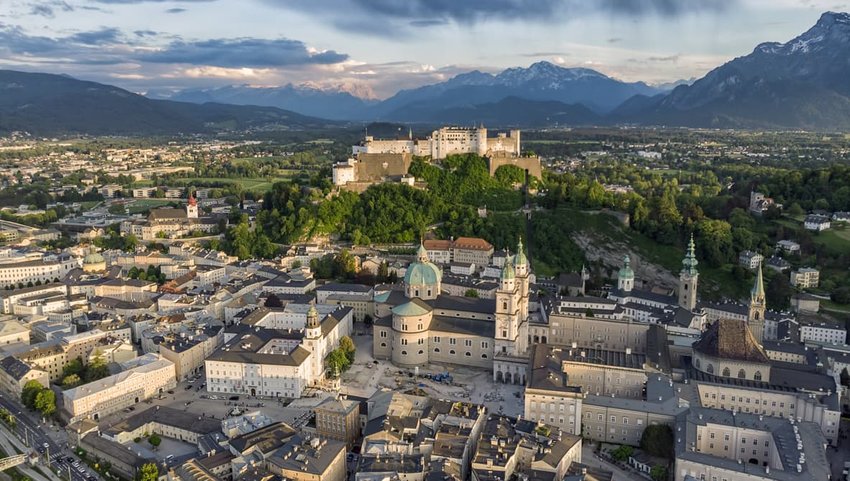 Aerial view of old Salzburg