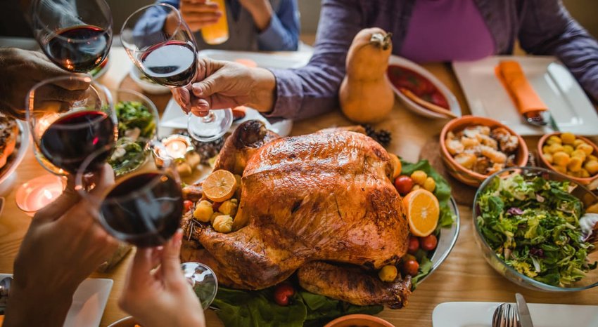 Cheers to this great Thanksgiving dinner!