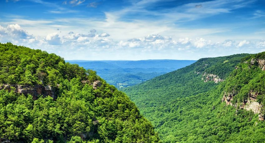 High view of Cloudland Canyon State Park in north Georgia