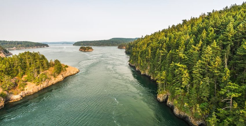 scenic view in Deception pass state park area, Anacortes, Washington