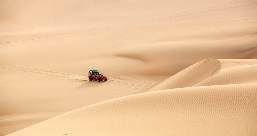 Sand dunes near Huacachina in Ica region, Peru.