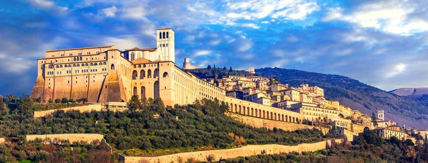 Impressive medieval Assisi town - religious center of Umbria. Italy