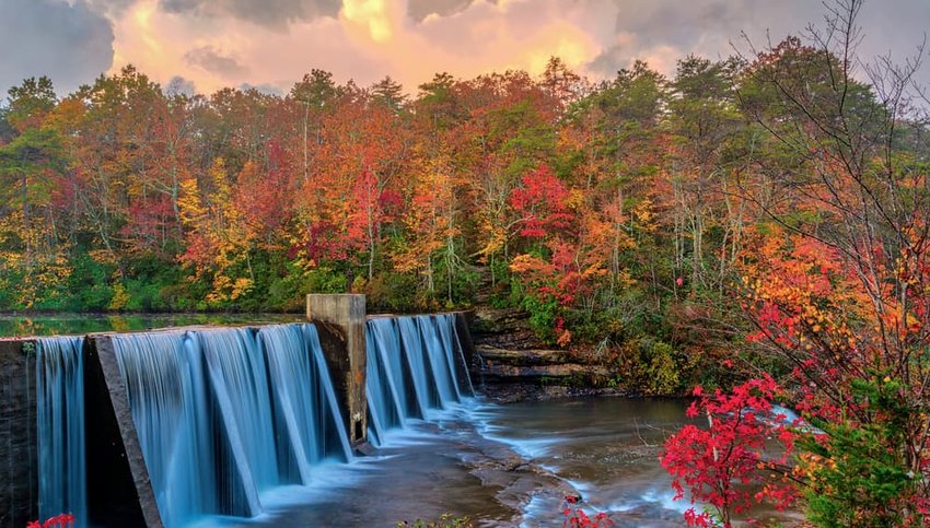 Sunrise over DeSoto Falls