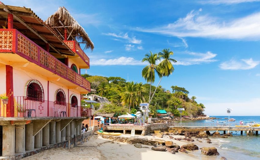 The tropical coastal town of Yelapa near Puerto Vallarta, Mexico