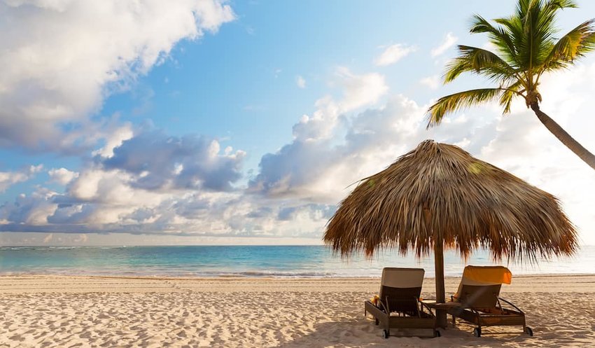 Beach-chairs-on-the-sand-in-Punta-Cana