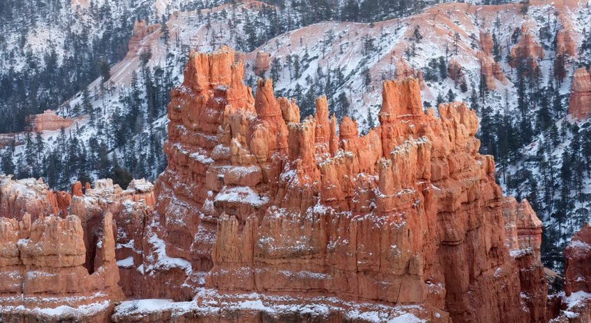 Scenery of Bryce Canyon National Park in Winter