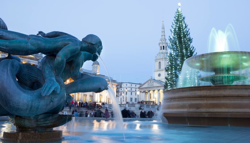 Trafalgar Square in London, England