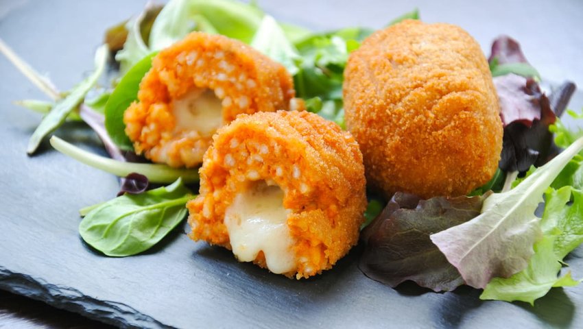 Suppli a typical Italian street food