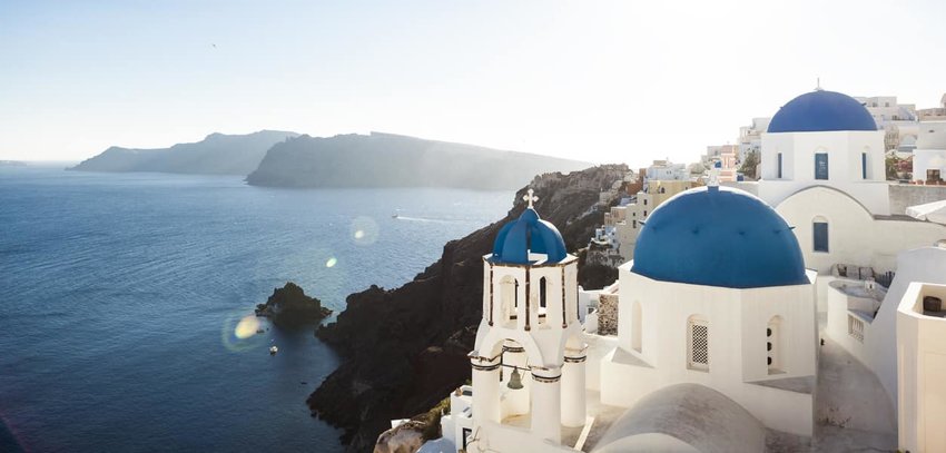 Blue Church Domes of Oia, Santorini, Greece