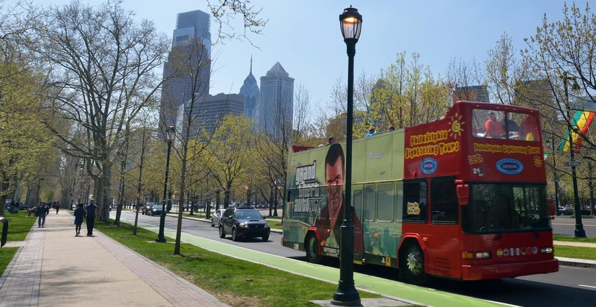 Tour bus in Philadelphia