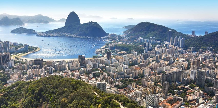 Spectacular aerial view over Rio de Janeiro, Brazil