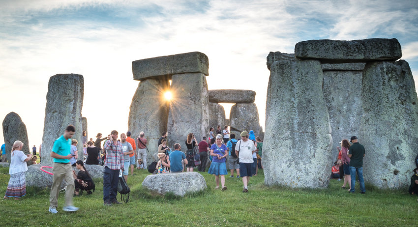 summer tourists at stonehenge