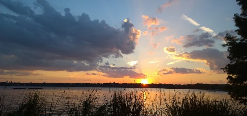 Sunrise at White Rock Lake, Dallas, Texas.