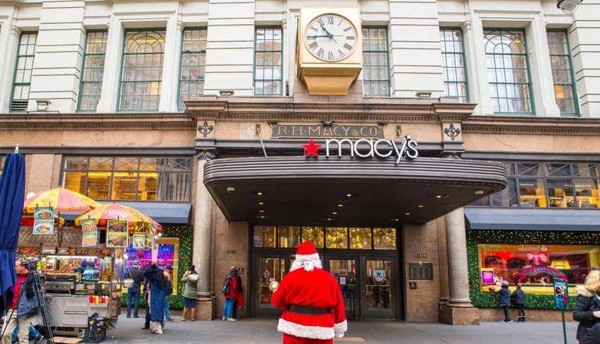 Street scene from Macy's Department Store at Herald Square in Manhattan