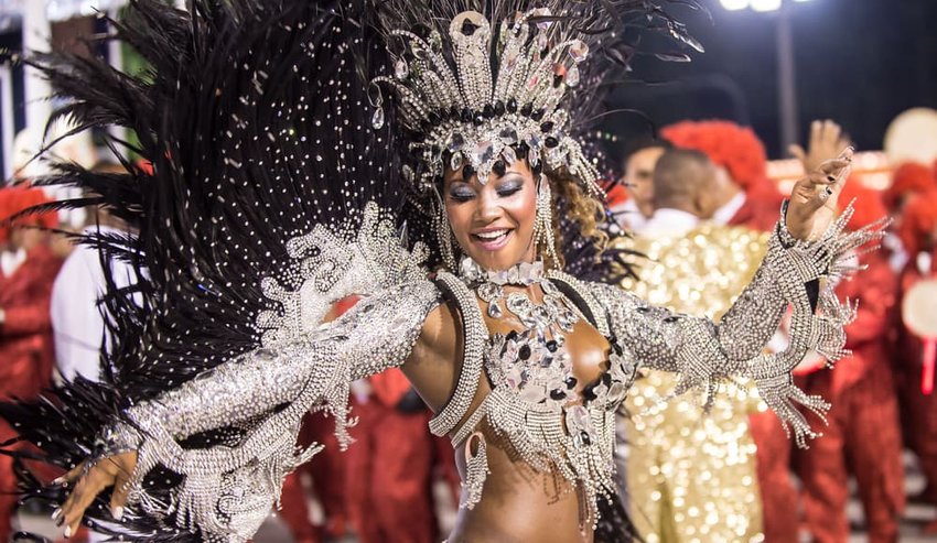 Samba School parade in Sambodromo, Rio de Janeiro, Brazil