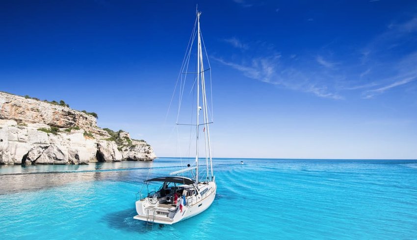 Traveling along the Mediterranean sea on a sailboat