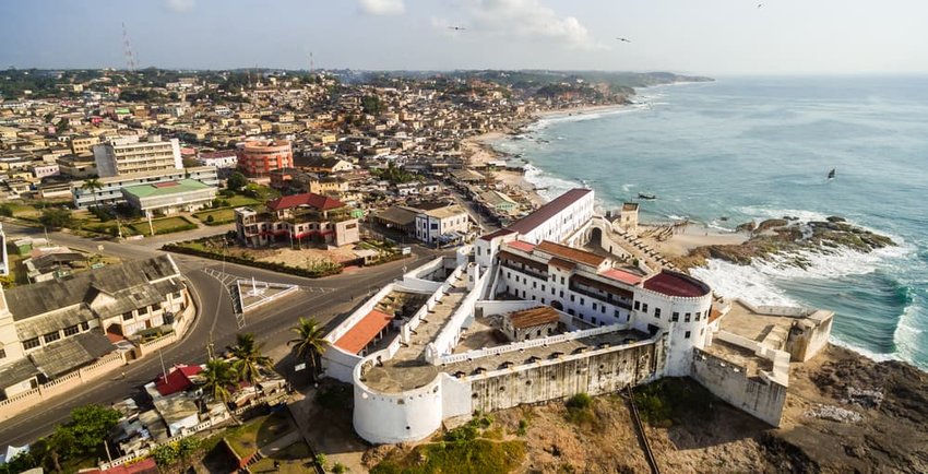 Cape Coast town ancient slave castle in Ghana, west Africa