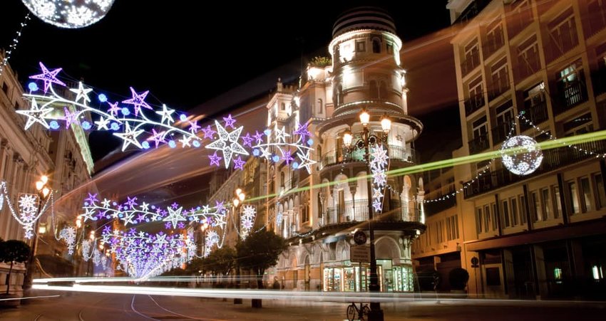 Seville at night time